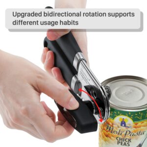 Manual Can Opener, UHIYEE Stylish Hand Held Can Opener Manual with with Sharp Cutting Blade Oversized Knob, Can Openes Manual for Seniors with Arthritis, Black