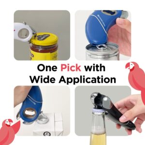 Kitchen Mama Epic One Multifunction Opener: A Pick Ergonomic Opener- Magnetic Bottle Opener, Beer & Soda Can Opener, Pull Tab & Jar Opener for Weak Hands and Arthritis (Red)