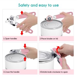 Can Opener,Professional 3-In-1 Multifunctional Manual Can Openers Bottle Opener,Kitchen Durable Stainless Steel Heavy Duty Can Opener Smooth Edge for Kitchen Seniors Friendly