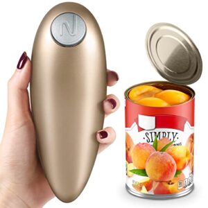automatic electric can opener, open cans in one click, smooth edge handheld hands free food-safe battery operated can openers, kitchen gadget gift for chefs, arthritis and seniors