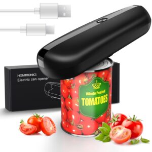 electric can opener, [smart control] automatic rechargeable can opener smooth edge for kitchen, homtronics one touch hands free cordless can opener electric for seniors, housewives, arthritics
