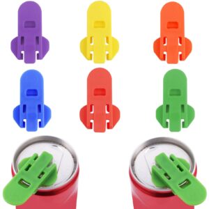 manual easy can opener [6 pack], colored soda beer can opener beverage can cover protector, can top ring opener tool drink shield for pop, beer, coke or soda
