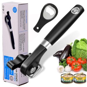safe cut can opener, smooth edge can opener ergonomic handle, manual can opener, food grade stainless steel cutting can opener for kitchen & restaurant seniors and arthritis