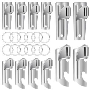 12 pieces military style can openers with key rings, anglecai p-51 and p-57 military can openers camping can openers stainless steel army survival can opener portable can opener for traveling