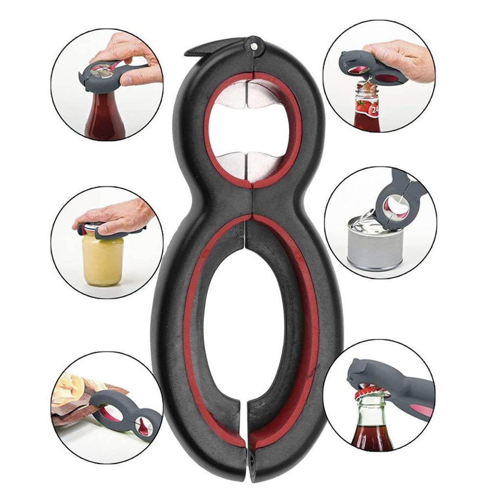 2 Pack Jar Opener Bottle Opener & Can Opener Multifunction Opener for Weak Hands,Arthritis Seniors,Elderly,Women,Seniors Kitchen Tool Set