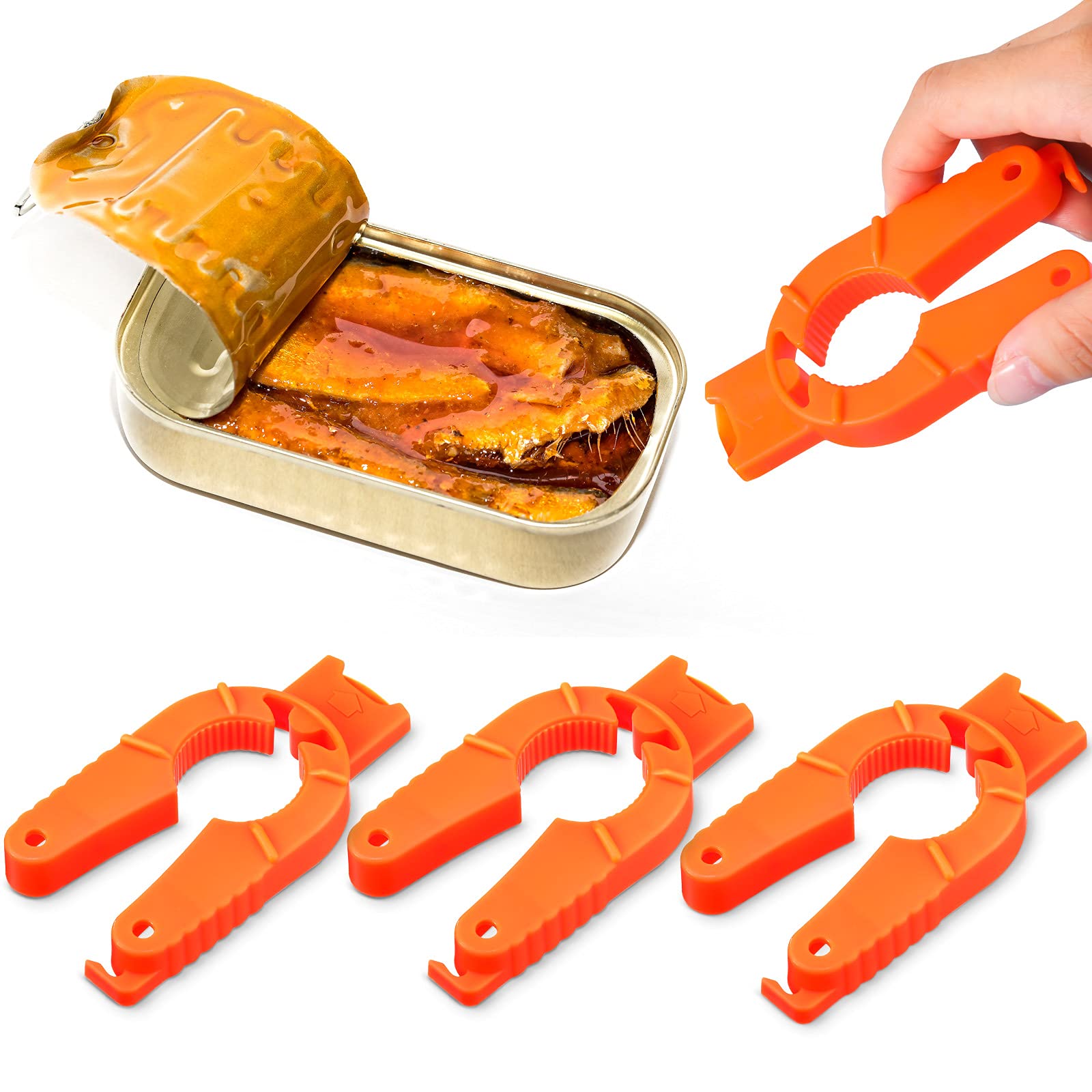 3 Pieces Multifunctional Kitchen Bottle Opener Orange Can Opener for Weak Hands Adjustable Jar Lid Openers Jar Openers Plastic Water Bottle Opener for Seniors Elderly with Arthritis