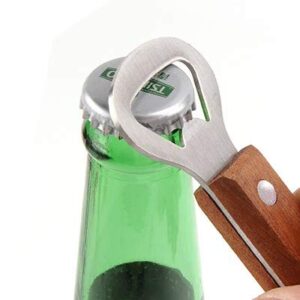 Smart Cook Bottle Opener Can Punch Opener - Dual-sided Manual Stainless Steel Can Opener With Riveted Wood Handle, Set Of 2 Units