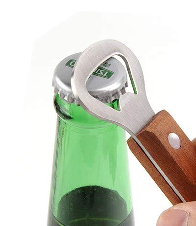 Smart Cook Bottle Opener Can Punch Opener - Dual-sided Manual Stainless Steel Can Opener With Riveted Wood Handle, Set Of 2 Units