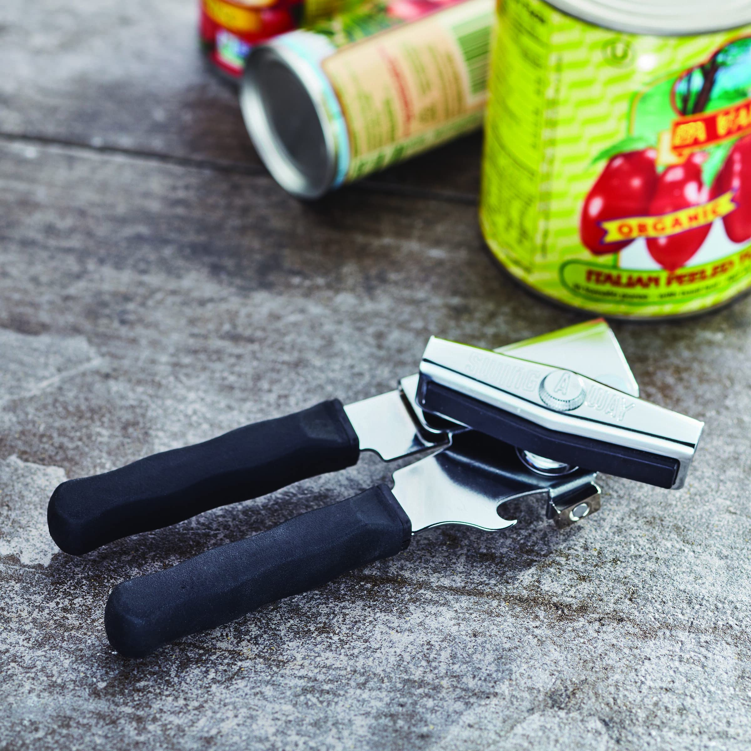 Swing-A-Way Ergo Can Opener with Silicone Handles, Black