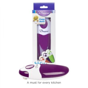 BangRui Smooth Soft Edge Electric Can Opener with One-Button Start and One-Button Manual Stop (Purple)