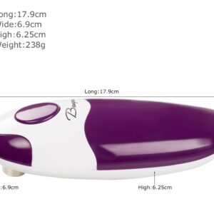 BangRui Smooth Soft Edge Electric Can Opener with One-Button Start and One-Button Manual Stop (Purple)