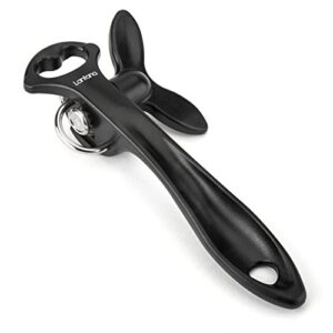 lantana 2 in 1 safety manual can opener (smooth edge) & bottle opener - black/stainless steel
