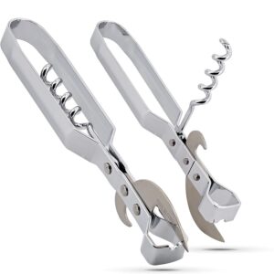 manual can opener with corkscrew and bottle opener perfect for camping, traveling and everyday use(pack of 2) - by rampro