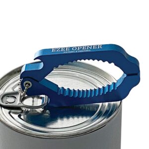 Ezee Opener - (Blue) Aluminum Keychain Multi use opener - perfect for arthritis and weak hands - opens to 2 1/2" dia.