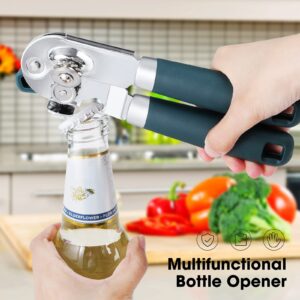 Zinc Alloy Premium Wing Corkscrew Wine Opener and Heavy Duty Handheld Can Opener Manual Smooth Edge with Multifunctional Bottle Openers