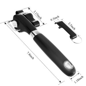 NLAAHCE Can Opener Smooth Edge - Safety Can Opener Manual, Handheld Can Opener features Ergonomics Design for Seniors with Arthritis and Weak Hands, with Bottle Opener Set