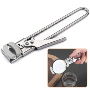 2023 new adjustable stainless steel can opener,upgrade the extension of the bottle opener with non-slip pad,jar opener for weak hands，longer hand can opener for any-size lids (1 pcs, 9in)