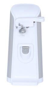 brentwood j-30w tall electric can opener with knife sharpener & bottle opener, white