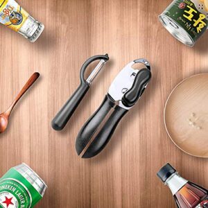 ZEVEZ Can Opener Manual Durable Stainless Steel Can Openers for Seniors with Arthritis Smooth Edge Ultra Sharp Cutting Tools Commercial Can Opener with 1 Vegetable Peeler