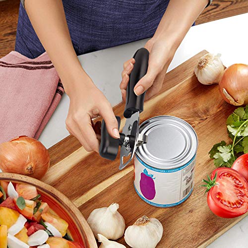 ZEVEZ Can Opener Manual Durable Stainless Steel Can Openers for Seniors with Arthritis Smooth Edge Ultra Sharp Cutting Tools Commercial Can Opener with 1 Vegetable Peeler