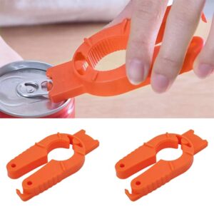 senzeal 2pcs multifunctional water bottle opener for weak hands and seniors with arthritis - bottle squeeze lids and plastic grip orange