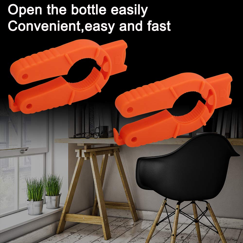 Senzeal 2PCS Multifunctional Water Bottle Opener for Weak Hands and Seniors with Arthritis - Bottle Squeeze Lids and Plastic Grip Orange