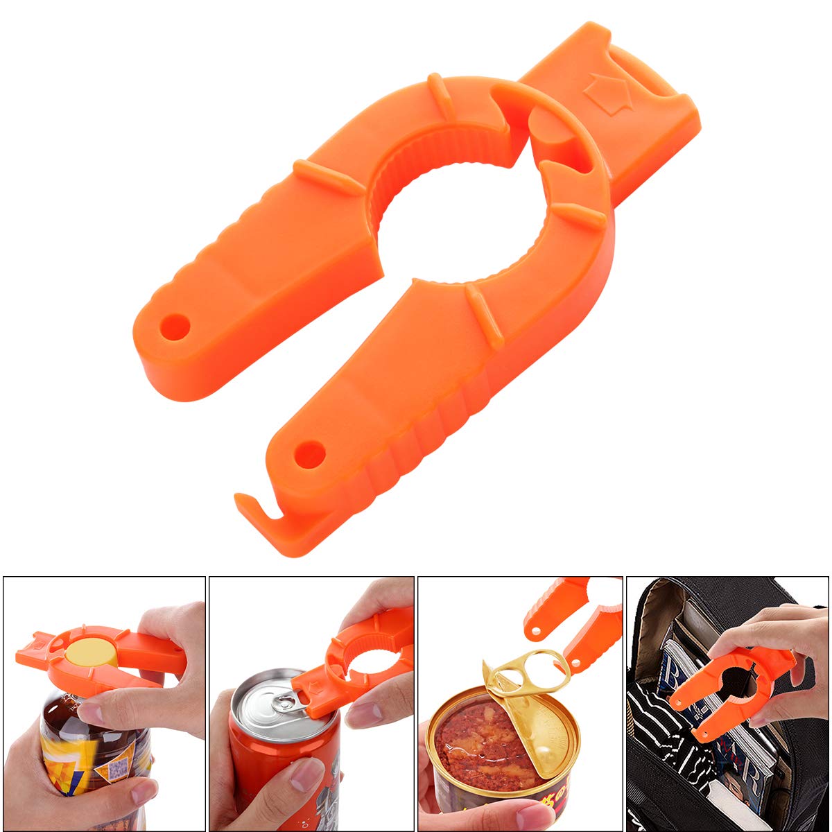 Senzeal 2PCS Multifunctional Water Bottle Opener for Weak Hands and Seniors with Arthritis - Bottle Squeeze Lids and Plastic Grip Orange