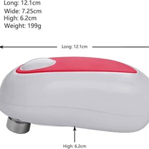 Kitchen Goods Electric Can Opener - One Touch Push of a Button, No Sharp Edge, Food Safe, Cordless Battery Operated, Portable Handheld and Easy to Operate for Adults & Seniors - White & Red