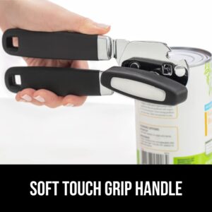 Gorilla Grip Manual Hand Held Can Opener and Flexible Cutting Boards Set of 4, Rust Proof Lid Openers for Kitchen in Black, Durable Food Chopping Boards in Multicolor, 2 Item Bundle