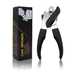 can opener manual,handheld heavy duty can opener smooth edge comfortable grip safety can openers, oversized easy turn knob & stainless steel sharp blade,ergonomic