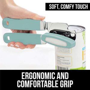 Gorilla Grip Manual Can Opener and Silicone Oven Mitts, Manual Can Opener Includes Built In Bottle Opener, Oven Mitts are 14.5 Inch, Both in Mint Color, 2 Item Bundle