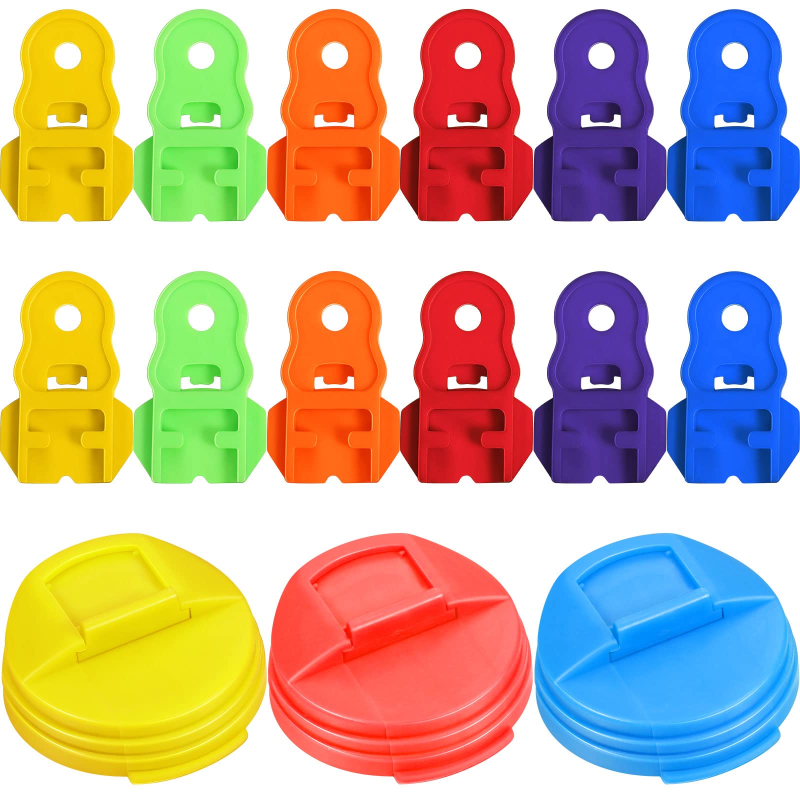 Plastic Can Covers 3 Pieces Leakproof Soda Can Lids Soda Can Cover Pop Can Covers Lid Can Caps, 12 Pieces Easy Manual Can Opener Tab Opener Can Saver Can Protector for Pop Beer Soda Drink