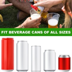 Plastic Can Covers 3 Pieces Leakproof Soda Can Lids Soda Can Cover Pop Can Covers Lid Can Caps, 12 Pieces Easy Manual Can Opener Tab Opener Can Saver Can Protector for Pop Beer Soda Drink