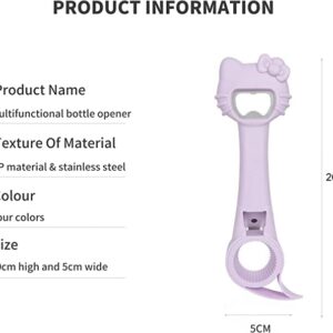 Stainless Steel Corkscrew Wine Opener Waiters Corkscrew New 2022 Multi-Functional 4-in-1 Suitable for Beer Beverage Can Opener Used in Kitchen Restaurant Chateau and Bars（Purple）
