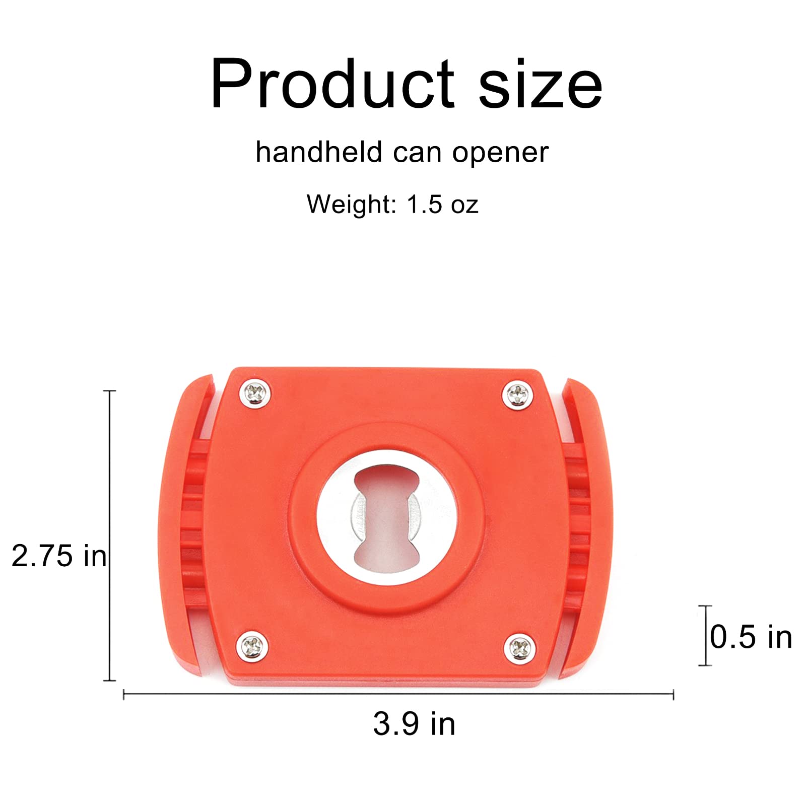 Can Opener Manual Hand Held Beer Safety Easy Camping Can Openers Smooth Edge Without Shards, Red