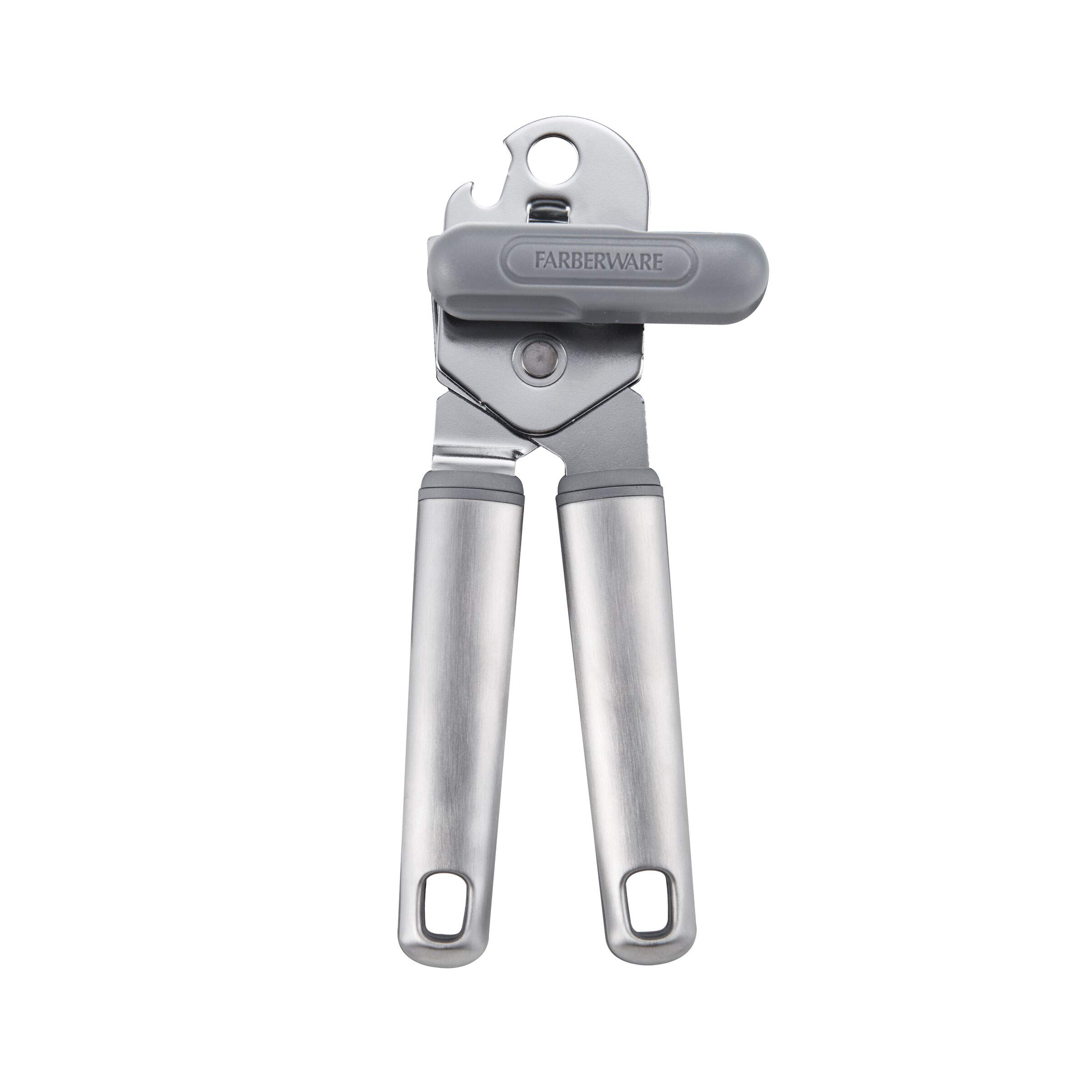 Farberware Professional Stainless Steel Soft Can Opener, 7.36-Inch, Gray