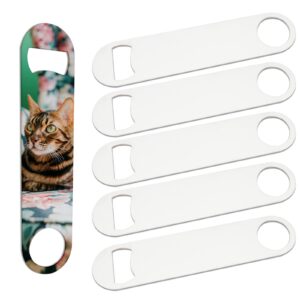 mr.r 6 pieces sublimation blanks white color stainless steel metal opener, solid and durable beer openers, white color