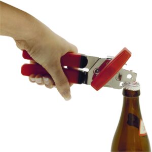 Fackelmann 6.7" Can Opener For Left Handed, Red/Silver