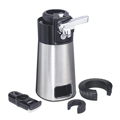 Hamilton Beach OpenStation Electric Automatic Can Opener for Kitchen with Multi Tool and Bottle and Jar Opening Tools, Auto Shutoff, Cord Storage, and Sure Cut Technology, Stainless Steel (76382)