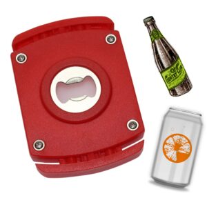 two-in-one manual cutting can opener for beer, iced coffee, soda, canned wine & cocktails, energy drinks can top remover for 8-19 oz beverage cans, household bar tool(red)