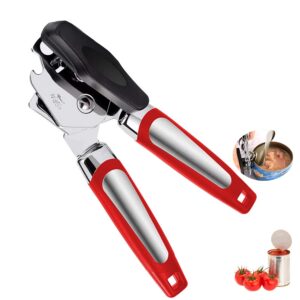 can opener, tin opener manual can opener stainless steel jar openers heavy duty handheld bottle opener kit manual-can-openers kitchen tools for beer/tin/bottle/cans (red)