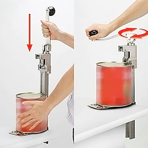 Commercial Can Opener Table Mounted, Manual Can Opener Heavy Duty Steel Industrial Bench Top Clamp Professional Bottle Tin Jar Opener for Kitchen Restaurant Hotel Bar