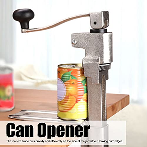 Commercial Can Opener Table Mounted, Manual Can Opener Heavy Duty Steel Industrial Bench Top Clamp Professional Bottle Tin Jar Opener for Kitchen Restaurant Hotel Bar