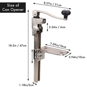 Erinaik Commercial Can Opener Heavy Duty for #10 Cans, 18.5” Manual Table Can Opener with Plated Steel Base, for Large Cans Up to 11”,for Tall Restaurant Hotel Bar Compatible with Edlund