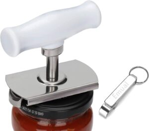 adjustable jar opener for weak hands stainless steel anti-skid can openers labor-saving twist screw capping tool, fit seniors, arthritis, women, chilren,bottle bottle opener keychain included