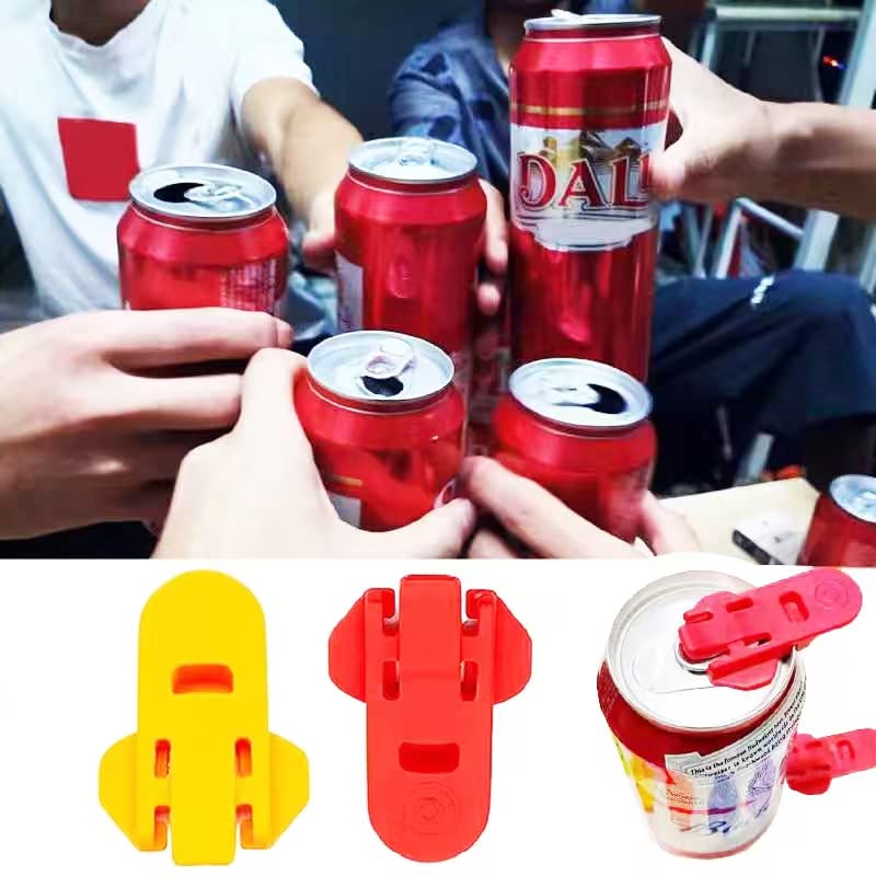 Generic 2 PCS Can Opener Manual, Colorful Plastic Tinned Can Opener, Beer Drink Can Tab Opener Stopping Bug and Dirt, Beverage Barricade Soda Protector Used in Picnic BBQ.