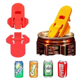 generic 2 pcs can opener manual, colorful plastic tinned can opener, beer drink can tab opener stopping bug and dirt, beverage barricade soda protector used in picnic bbq.