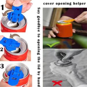 Generic 2 PCS Can Opener Manual, Colorful Plastic Tinned Can Opener, Beer Drink Can Tab Opener Stopping Bug and Dirt, Beverage Barricade Soda Protector Used in Picnic BBQ.