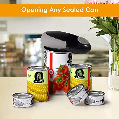 Can Opener Electric, Automatic Restaurant under cabinet Can Opener Smooth Edge Lightweight Kitchen Can Opener Electric Useful Kitchen Utensil Gadget for Chef Seniors-Black