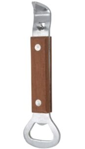 steel can opener with wooden handle